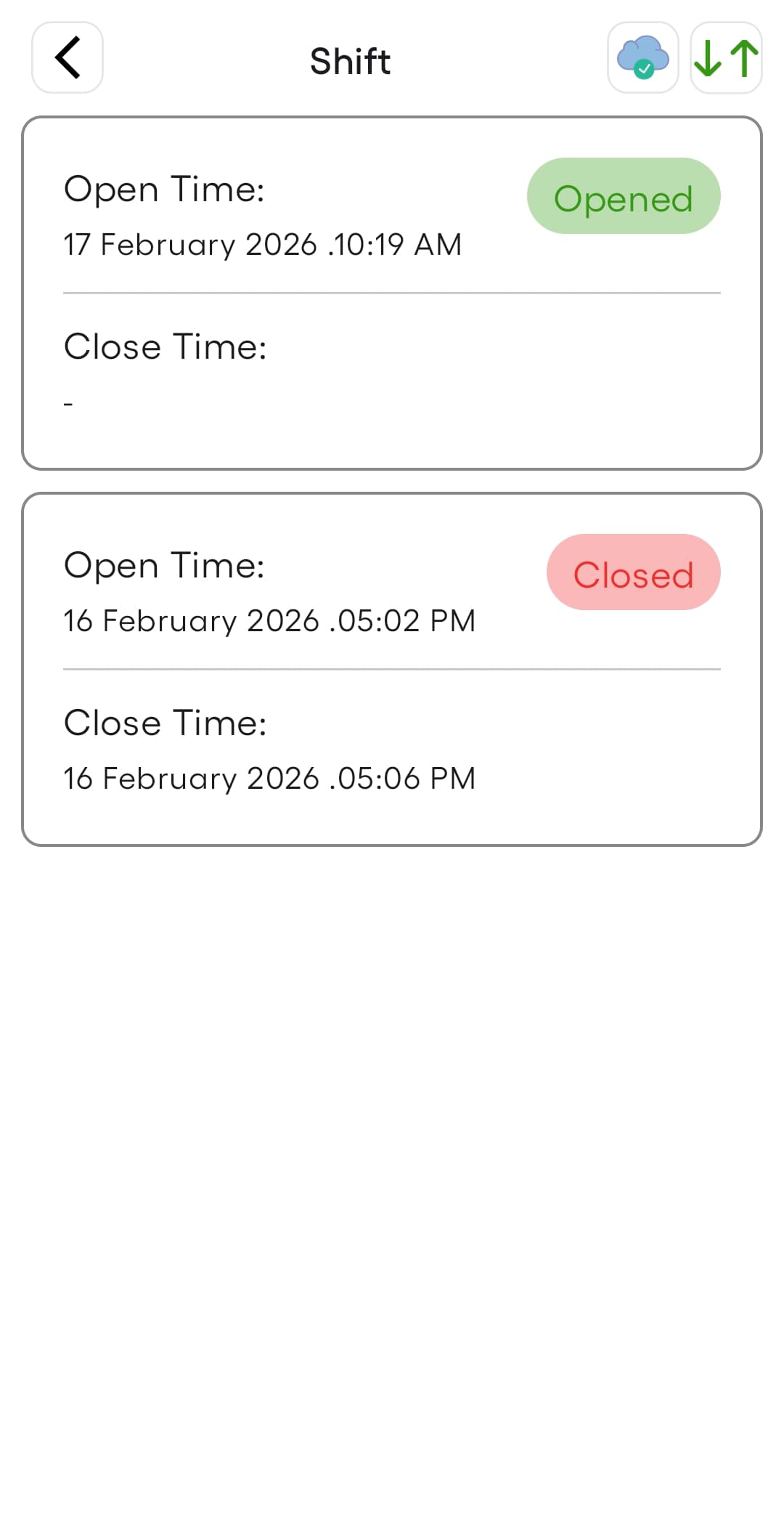 End Shift Report