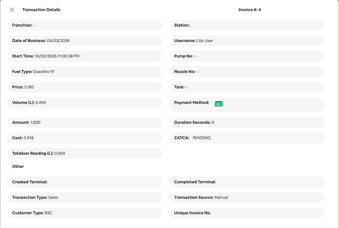 Transaction Details
